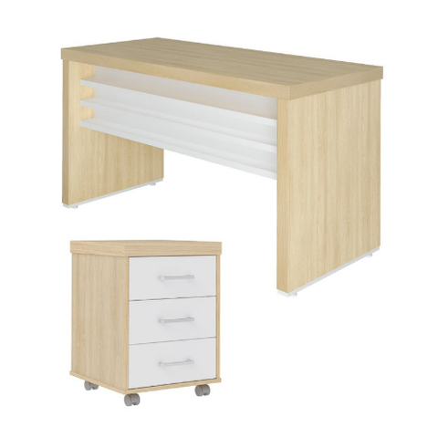 Conjunto Escritório: Mesa 6198 + Gaveteiro 6203