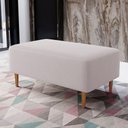 Ver imagem 1 de Puff Decorativo Sala de Estar Cléo W01 Pés Palito 90 cm - Lyam Decor Cléo Pés Palito Linho Bege
