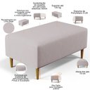 Ver imagem 4 de Puff Decorativo Sala de Estar Cléo W01 Pés Palito 90 cm - Lyam Decor Cléo Pés Palito Linho Bege