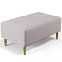 Ver imagem 2 de Puff Decorativo Sala de Estar Cléo W01 Pés Palito 90 cm - Lyam Decor Cléo Pés Palito Linho Bege