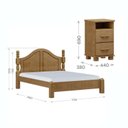 Ver imagem 3 de Conjunto Cama Quenn 1,60m + 2 Mesas de Cabeceira 100% Madeira Maciça - Linha Ouro Finestra Móveis Marrom/Freijó