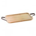 Ver imagem 1 de Bandeja com Alça em Couro Ecokitchen Bambu 41 Cm - Mimo Style - Bm19131