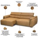 Ver mais imagens de Sofá Retrátil Reclinável para Sala 4 Lugares 280cm Livorno L06 Couro Camel - Lyam Decor