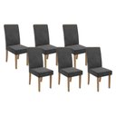 Ver imagem 1 de Kit 6 Cadeiras Sala Jantar 2cad142ng 6 Un Nogueira Suede Cinza Titanio A050