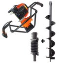 Ver imagem 1 de Perfurador de Solo Vulcan Vps520 Á Gasolina 2t 52cc 2,5cv com Broca 80x12cm + Amortecedor para