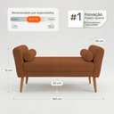 Ver imagem 4 de Puff Recamier Estofado para Quarto Itália 160cm com Pés Palito Bouclê Terracota - Abmaza