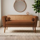 Ver imagem 7 de Puff Recamier Estofado para Quarto Itália 160cm com Pés Palito Bouclê Terracota - Abmaza