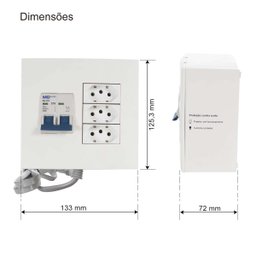 Modulo Protetor 220v 3 Tomadas Disjuntor Bip 10a Margirius Voltagem:220v - 6