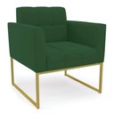 Ver imagem 1 de Poltrona Elisa Veludo Verde Base Metálica Industrial Dourado - D'Rossi