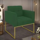 Ver imagem 5 de Poltrona Elisa Veludo Verde Base Metálica Industrial Dourado - D'Rossi
