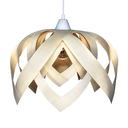 Ver imagem 1 de Luminária Lustre Pendente Madeira Teto Sala Quarto Cozinha Flor de Lótus Marfim