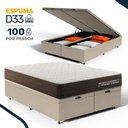 Ver imagem 6 de Cama Box Baú Queen com Colchão de Espuma D33 Double Comfort 158x198x62cm