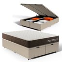 Ver imagem 1 de Cama Box Baú Queen com Colchão de Espuma D33 Double Comfort 158x198x62cm