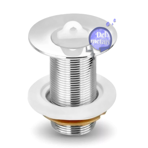 Válvula Pia Banheiro Lavatório Escoamento 7/8" S/ladrão Metal Cor:cromado
