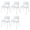 Ver imagem 1 de Cadeira Iso Base Branco Escola, Escritório Branco Kit 5 Un