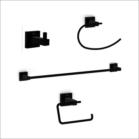 Kit Acessorios 4 Pecas New Elite 60cm x 22cm x 4,5cm Preto/Matte Black