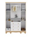 Ver imagem 3 de Armario Infantil 4 Portas Bolinha - Moveis Peroba Amendoa/branco