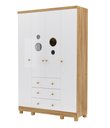 Ver imagem 1 de Armario Infantil 4 Portas Bolinha - Moveis Peroba Amendoa/branco