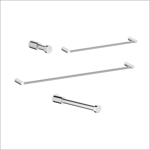 Kit de Acessórios 4 Peças Flow 60cm x 23,4cm x 5,5cm Cinza/Cromado Celite