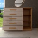 Ver imagem 2 de Cômoda Argo 1 Porta 5 Gavetas Cinamomo/off White - Panorama Móveis