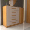 Ver imagem 1 de Cômoda Argo 1 Porta 5 Gavetas Cinamomo/off White - Panorama Móveis