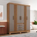 Ver imagem 1 de Guarda Roupa 6 Portas 3 Gavetas Alex Marrom/Nature/Avelã