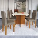 Ver imagem 1 de Mesa de Jantar 6 Lugares Dolphins Freijo/off White/cacau - Pnr Móveis