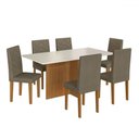 Ver imagem 2 de Mesa de Jantar 6 Lugares Dolphins Freijo/off White/cacau - Pnr Móveis