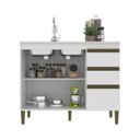 Ver imagem 2 de Balcão para Cozinha 3 Gavetas 2 Portas 120cm Branco