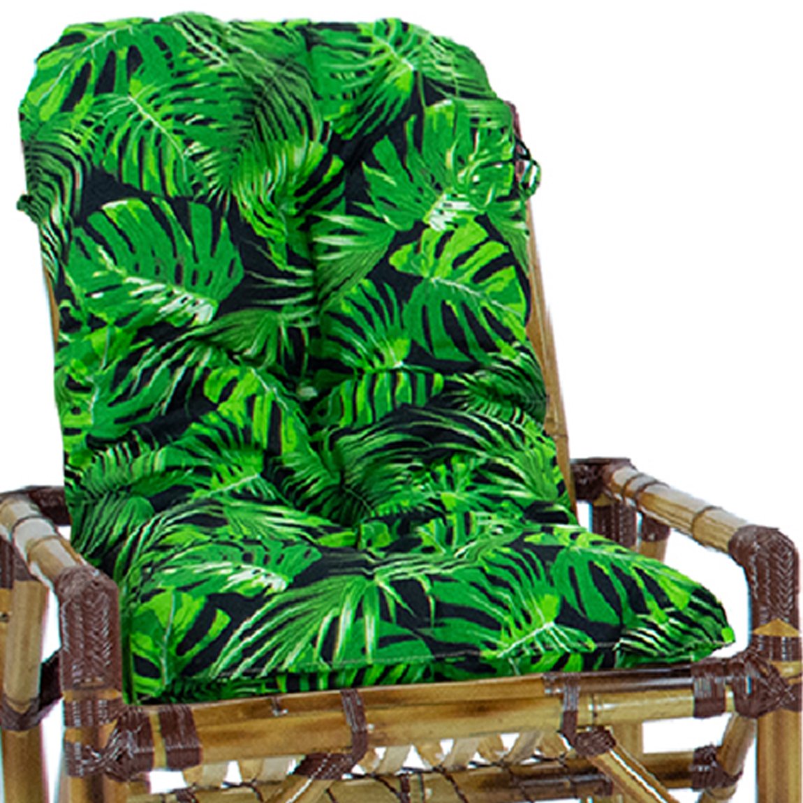 Kit 2 Cadeiras de Bambu + Mesa de Centro Área Interna e Externa Cor Floral T9 - 2