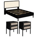 Ver imagem 1 de Kit Cama Queen 2 Mesas Cabeceira Palhinha Oslo Nero 27056