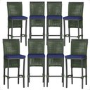 Ver imagem 1 de 8 Banquetas em Alumínio Roma Preta Corda Náutica Tecido 10