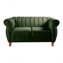 Ver imagem 1 de Sofá Realeza Chesterfield 2 Lugares 146cm Verde Veludo Fixo Bella Decor