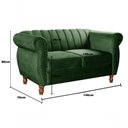 Ver imagem 4 de Sofá Realeza Chesterfield 2 Lugares 146cm Verde Veludo Fixo Bella Decor