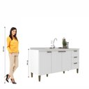 Ver imagem 7 de Balcão de Cozinha sem Tampo com 3 Portas 3 Gavetas Branco
