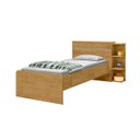 Ver imagem 2 de Cama Baú Ja Solteiro com Prateleiras Laterais para Decoração 2 Gavetas 100% Mdf com Estrado em Madei