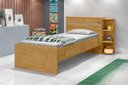 Ver imagem 1 de Cama Baú Ja Solteiro com Prateleiras Laterais para Decoração 2 Gavetas 100% Mdf com Estrado em Madei