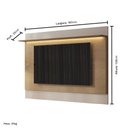 Ver imagem 3 de Painel para TV até 65 Polegadas 100% em MDF Enseada Rimo - Carvalho/Palha