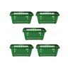 Kit - 5 Cestos Compras Plástica D100 Cód. 3000 Verde - Della Plast - 1