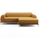Ver imagem 3 de Sofá 4 Lugares com Chaise Direito para Sala de Estar Molino 265cm D02 Base Castanho Pés D'ouro Prime