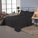 Ver imagem 2 de Kit Cobre Leito Matelado Dupla Face Soft 3 Peças Casal 100% Poliéster Cor:preto