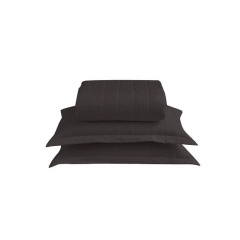 Kit Cobre Leito Matelado Dupla Face Soft 3 Peças Casal 100% Poliéster Cor:preto
