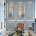 Ver imagem 3 de Kit 24m Boiserie MDF 4CMX15MMX2,40m Liso 400 Branco Moldufama