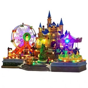 Parque de Diversao Natalino Natal Gigante Papai Noel Arvore Cenario Musical LEd Movimento Festa Fim 