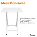 Ver imagem 2 de Mesa Dobrável Bar/restaurante Aço Ferro Branco 74x58 Cm