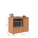 Ver imagem 5 de Balcão para Cooktop 5 Bocas 2 Portas Espaço para Forno Elétrico 36L Bigger Marrom/Freijó