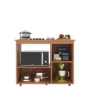 Ver imagem 3 de Balcão para Cooktop 5 Bocas 2 Portas Espaço para Forno Elétrico 36L Bigger Marrom/Freijó