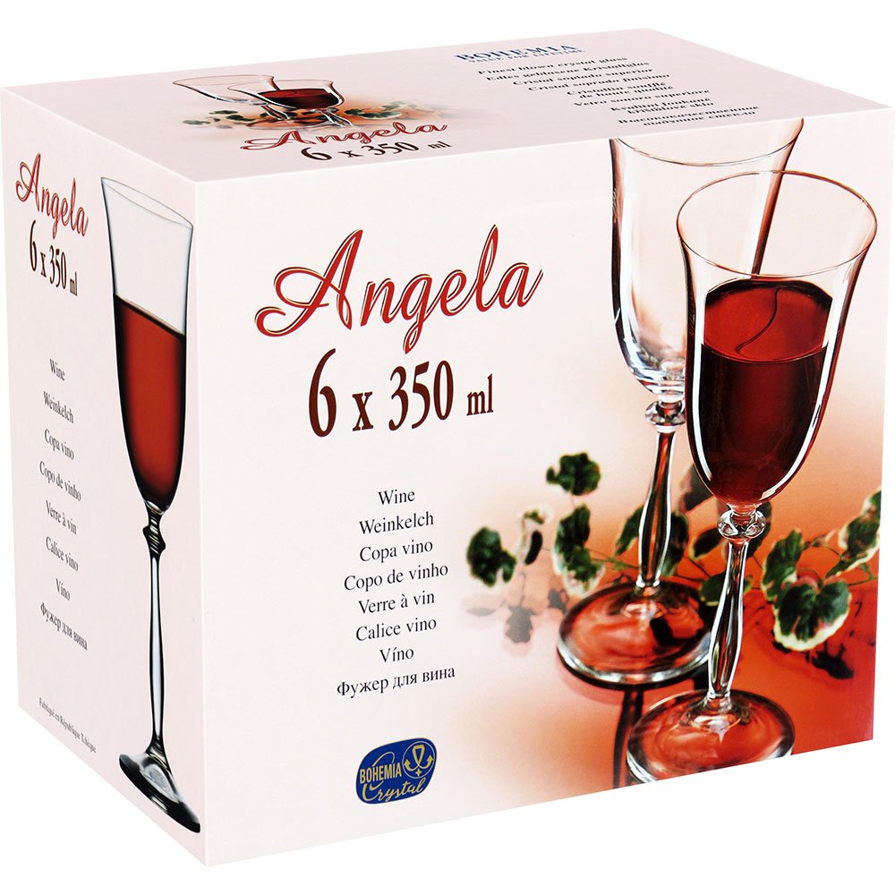BOHEMIA ANGELA TAÇA ÁGUA 22x9x9cm 350ml CRISTAL TRANSP 6PÇ DECORADO - 2