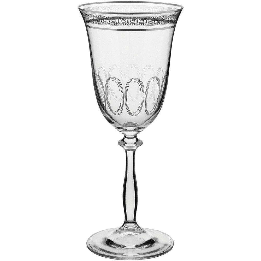 BOHEMIA ANGELA TAÇA ÁGUA 22x9x9cm 350ml CRISTAL TRANSP 6PÇ DECORADO - 1