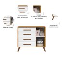 Ver imagem 6 de Kit Quarto de Bebê Q Encanto Retrô com Berço Mini Cama Cômoda Sapateira e Colchão D18 130x70 Movellu